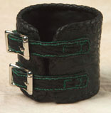 Hand Braided & Handsewn Wristcuff Matte Alligator (detail)