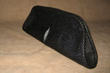 Handmade Black Stingray Clutch Purse Magnetic Closure w/ Inside Credit Card Pocket (Side View)