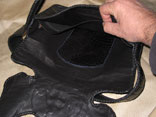 Handmade (Sewn & Braided) Single Skin Matte Black Hornback Crocodile Handbag (Inside View)