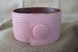 Handmade Single Snap Closure 1 1/2" Pink Lizard Wristcuff