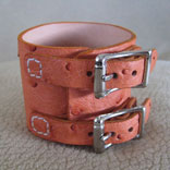 Handsewn Matte Tangerine Ostrich w/ Pin-Quill Ostrich Billets & Sterling Silver Buckles