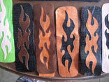 Assorted Handmade Black/Brown Lizard Flame Overlay Wristcuffs