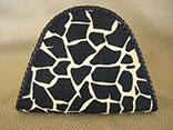 Handmade Giraffe Print Stingray Clutch Bag. 7.5"W X 6.5"H X 1.5"D. w/ Inside Alligator Pocket & Hand-Braided Edge Finish & Magnetic Closure (Back View)