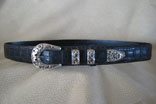 Handmade Matte Black Alligator Ranger Belt /w Hand Sewn Billets & 4 pc Sterling Silver and 14k Gold Filigree Buckle Set