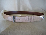 Handmade Sand Lizard Belt.  1.25" Width.  Sterling Silver PHD Buckle And Keeper.