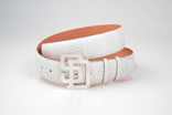 White Alligator 1 1/2" Strap w/ Custom Sterling Silver SD Buckle