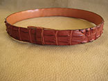 Handmade Cognac Hornback Crocodile Backstrap Belt. 1.5" Width.