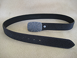 Handmade Black Stingray 1.25� Strap Belt w/David Yurman Sea Urchin Belt Buckle