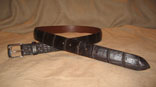 Matte Chocolate Alligator 1 1/4" Strap w/ Sterling Silver Buckle