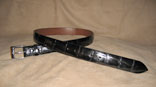 Classic Black Alligator 1 1/4" Strap w/ Sterling Silver Buckle