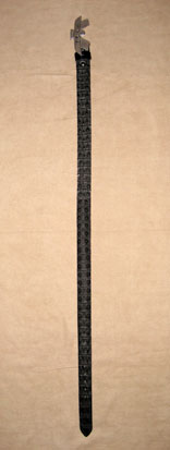 Handmade Black Hornback Crocodile "Backstrap" Belt w/ Custom Ford Thunderbolt 427 Sterling Silver Buckle