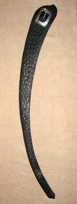 Handmade Black Ostrich 4" Radius Cut Belt w/ Sterling Silver Buckle