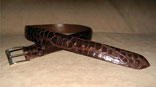 Handmade Classic Chocolate Alligator 1 1/2" Belt w/ Solid Sterling Silver Buckle