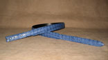 Handmade Denim Blue Caiman Alligator 1 1/4" Tapered To 1&quot Strap Belt