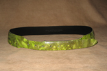 Handmade Green Swirl Ostrich Leg 1 1/2" Tapered To 1" Radius Belt