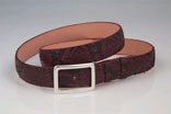 Burgundy & Black Python 1" Strap w/ Sterling Silver Picture Window Buckle