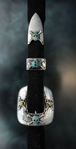 Turquoise Skull Stingray Belt