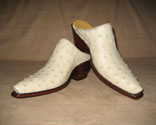 Matte Ivory Ostrich Mule w/ 2" Heels